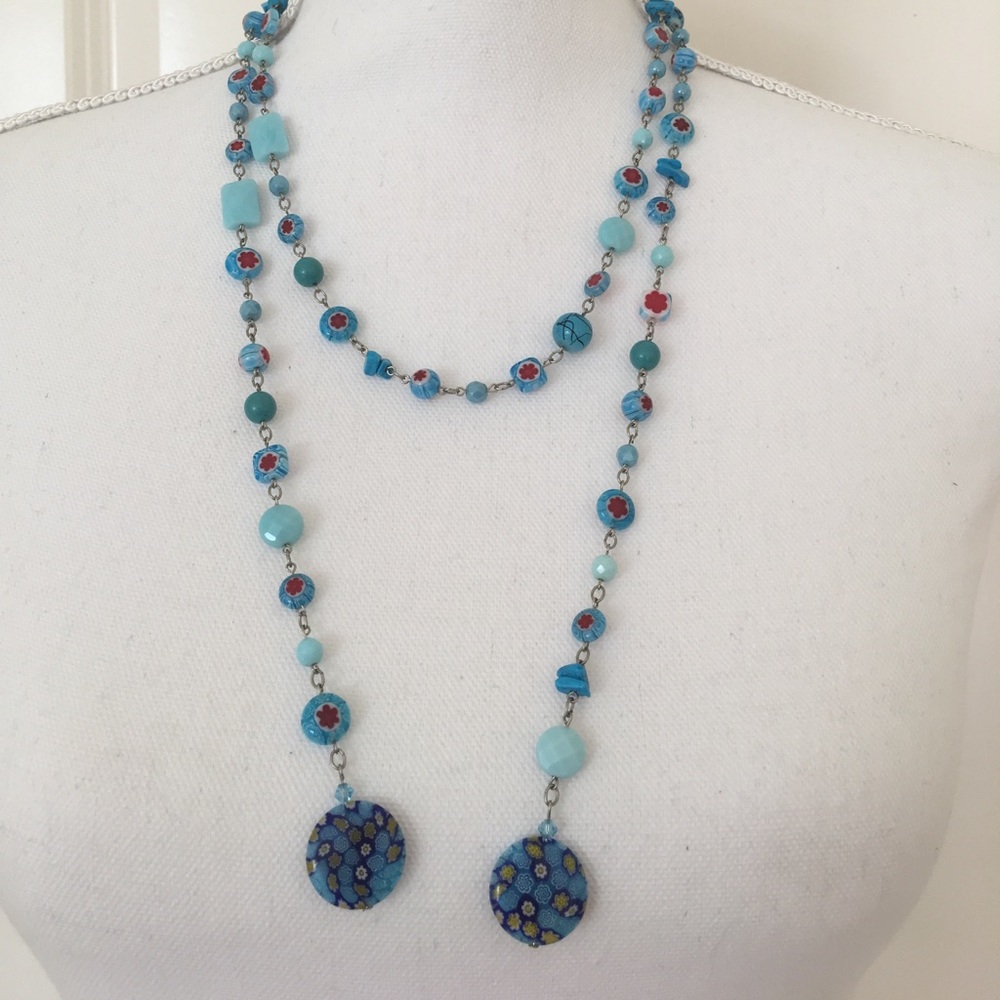 NWOT Adjustable turquoise beaded‎ necklace - Picture 4 of 6